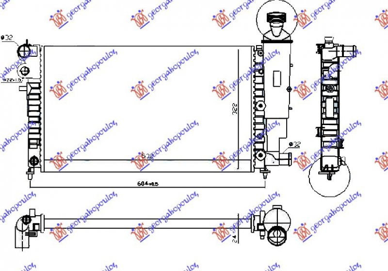 HLADNJAK MOTORA XN/XR RALLY (53x32) (NRF)