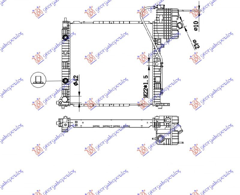 HLADNJAK MOTORA BENZIN/DIZEL (MAN/AUTO) (+AC) (57x56) (NISSENS)