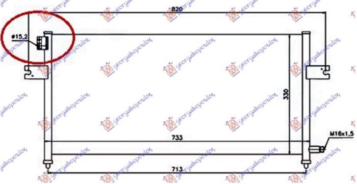 HLADNJAK KLIME 2.4 BENZIN - 2.5 TD (700x320x16) 15.2mm (KOYO)