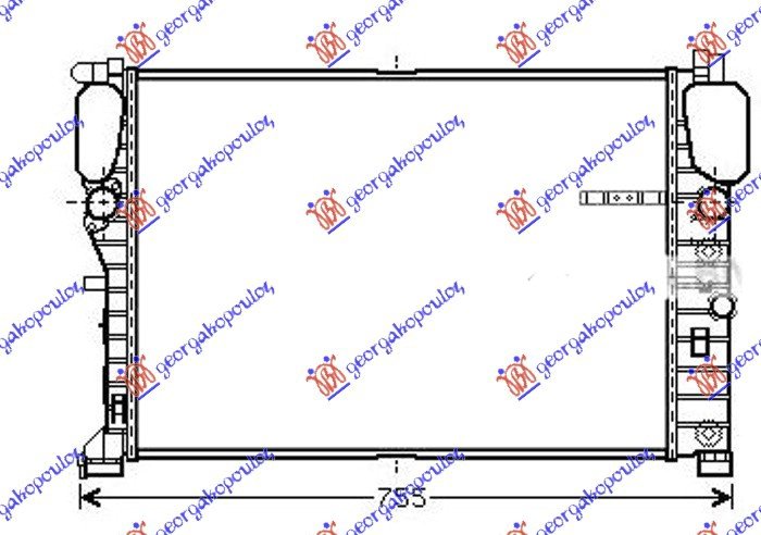 HLADNJAK MOTORA 5.5/6.2 BENZIN - 3.2/4.0 DIZEL (MAN/AUTO) (+/-AC) (640x459) (NISSENS)