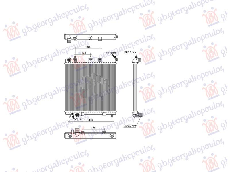 HLADNJAK MOTORA 1.4 BENZIN (AUTO) (380x390) (NRF)