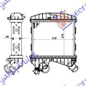 HLADNJAK INTERCOOLER DIZEL  (170x218x50)