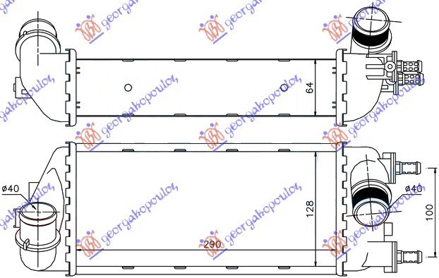 HLAD INTERCOOLER 1.3JTD (29x13x6.5)