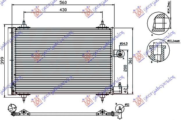 HLAD KLIME A/C 99- BEN/DIZ (52x36)