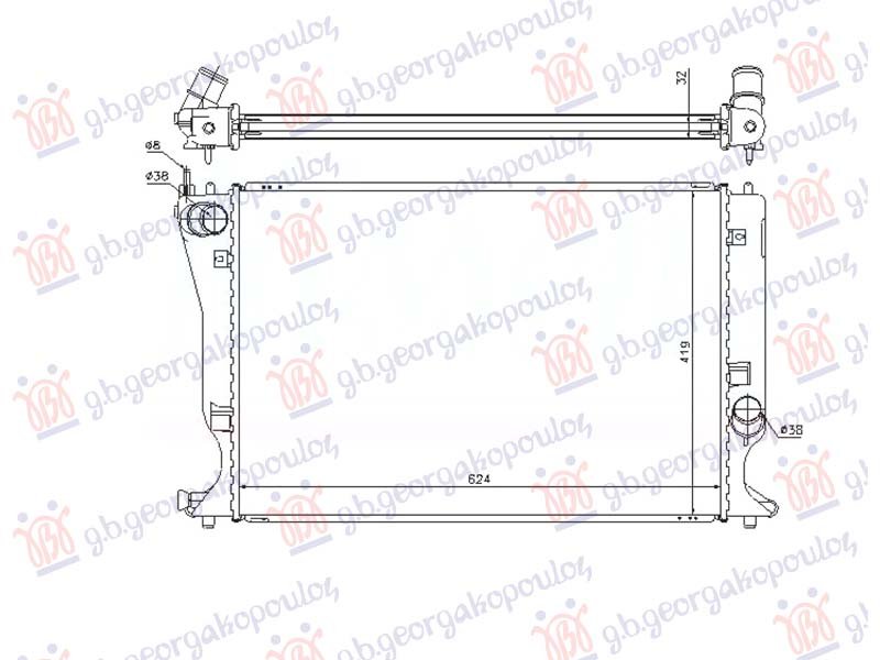 HLADNJAK MOTORA 2.2 D4D DIZEL (MAN) (625x410) -2006 (1 CEV) (NRF)