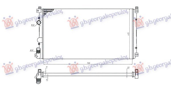 HLADNJAK MOTORA 1.9/2.2/2.5-3.0 dCi DIZEL (+/-AC) (727x389) 03- (NRF)