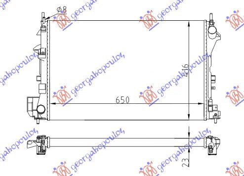 HLADNJAK MOTORA 1.6/18I 16V (+/-AC) (65x40.5) Z16XE-Z18XE (NRF)