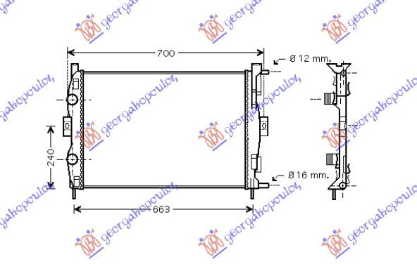 HLADNJAK MOTORA 1.4/1.6 BENZIN (+/-AC) (590x450x18) (NRF)