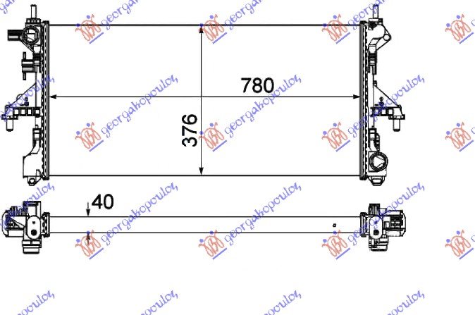 HLADNJAK MOTORA 2.0 JTD + AC (78x37.6x4.0) (VALEO)