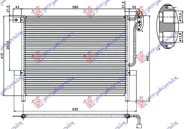 HLADNJAK KLIME 53x41.5x1.6