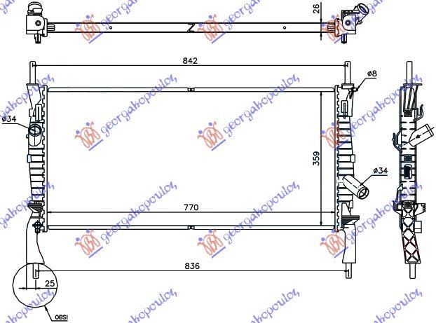 HLAD MOT. 2.2-2.4TDCI-2.3i +AC(76.8x38)