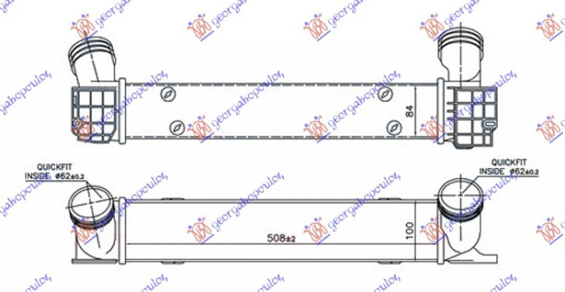 HLAD INTERC. 1.6-2.0 T.DIZEL(508x100x85)