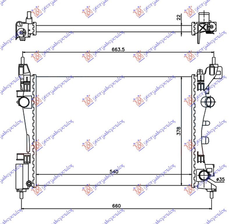 HLAD.MOT.BENZ.+/-A/C(54x37.5)CEVI DESNO