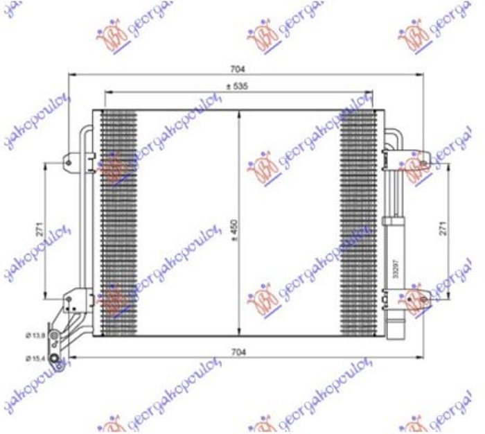 HLADNJAK KLIME 1.4 Tsi 2.0 TFSi BENZIN / 2.0 TDi DIZEL (540x450x16) (NRF)
