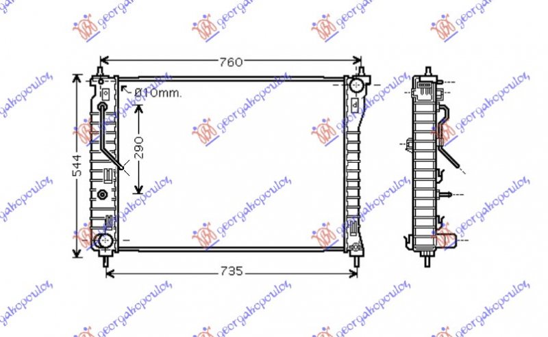 HLADNJAK MOTORA 2.4/3.2 BENZIN (MAN/AUTO) (670x510x27) (NRF)