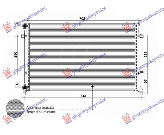 HLADNJAK MOTORA 1.4/1.6/2.0 FSI/SDI (MAN/AUTO) (+AC) (650x415) (LEMLJEN)