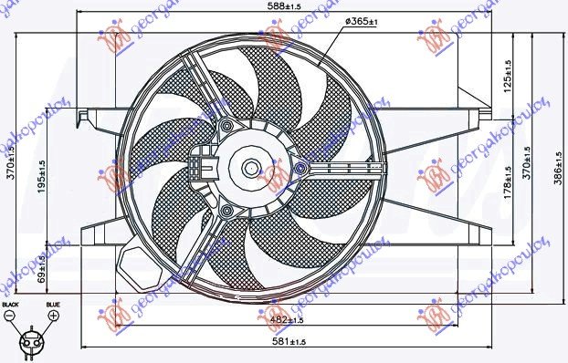 VENTILATOR KOMPLET (BENZIN-DIZEL) -A/C