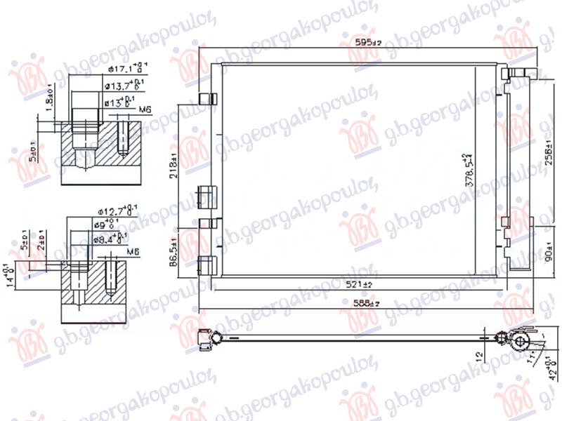 HLADNJAK KLIME 1.1/1.6 CRDi DIZEL (500x360x12)