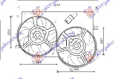 VENTILATOR KOMPLET (DUPLI) 1.3 JTD 03-