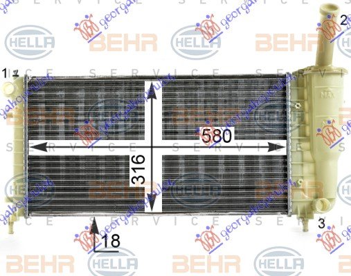 HLAD. MOT. 1.2 8/16V (58x31.7x18) M-BEHR