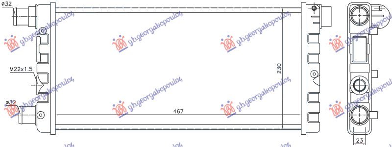 HLADNJAK MOTORA 0.9CC/1.1CC (+/-AC) (45x24) (NRF)
