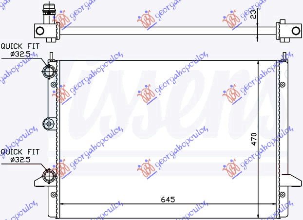 HLADNJAK MOTORA  2.3 i-16V (63.5x47) 00-