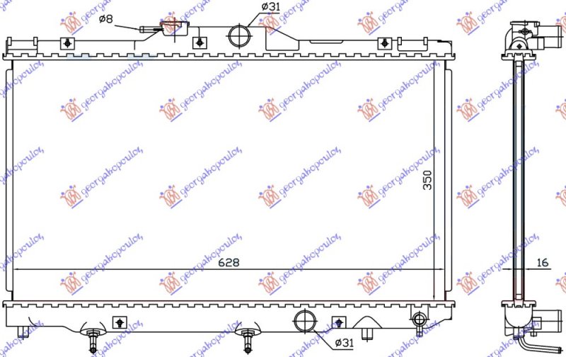 HLADNJAK MOTORA 1.4 BENZIN (+/-AC) (630x350) (VALEO)