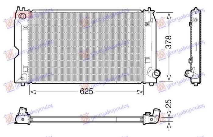 HLADNJAK MOTORA 1.4 D4D DIZEL (MAN) (625x390) (KOYO)
