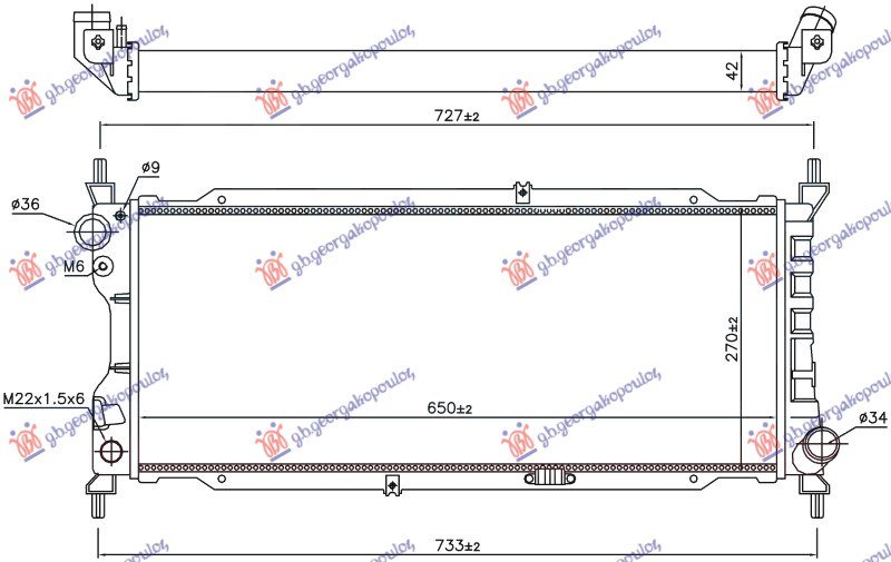 HLADNJAK MOTORA 1.7 DIZEL (65x27) (MARELLI)