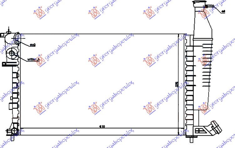 HLADNJAK MOTORA 1.1/1.4/1.6/1.8cc 8V (+/-AC) (61x37.8) (NRF)