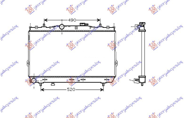 HLADNJAK MOTORA 1.6-2.0i16V (37.5x67x1.9