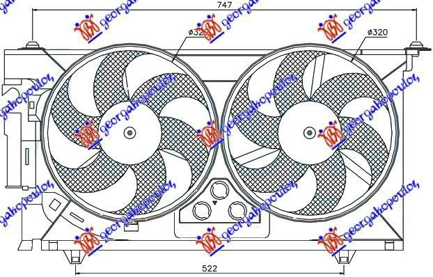 VENTILATOR KOMPLET (DUPLI) +A/C BENZIN