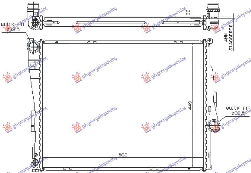 HLADNJAK MOTORA BENZIN/DIZEL (MAN/AUTO) (580x450x26) (LEMLJEN SPOJ) (VALEO)