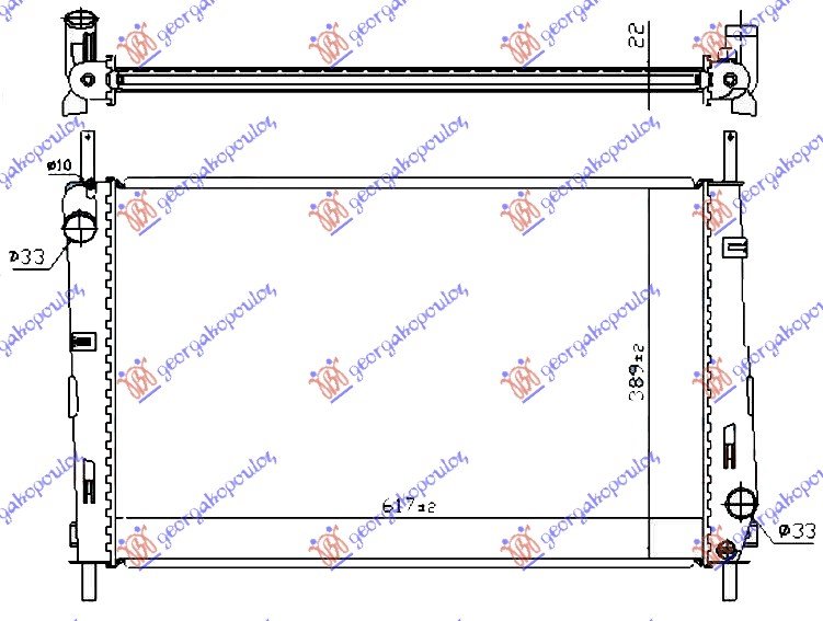 HLADNJAK MOTORA 1.8/2.0 BENZIN (MAN/AUTO) (+AC) (62x40.5) (NRF)
