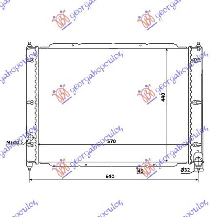 HLADNJAK MOTORA 1.6/1.7 DIZEL (570x440) (NRF)