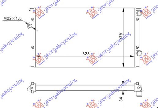 HLADNJAK MOTORA 1.9 TD (630x380) (NRF)