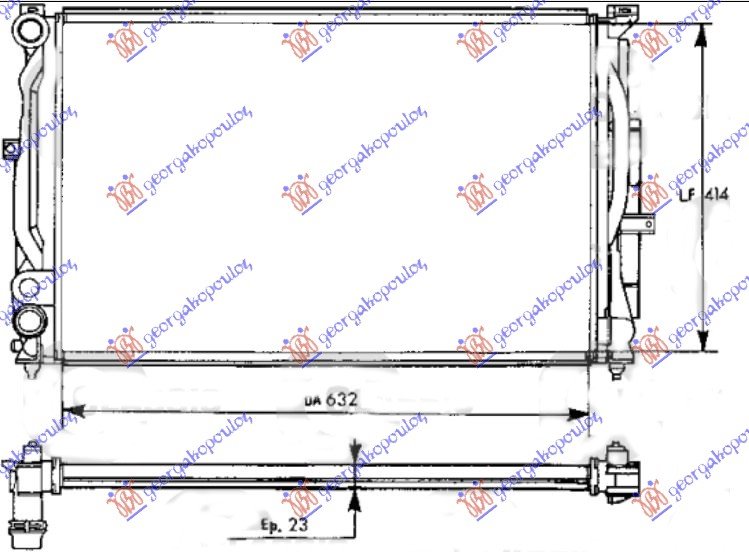 HLADNJAK MOTORA BENZIN/DIZEL (-AC) (630x420) (NRF)