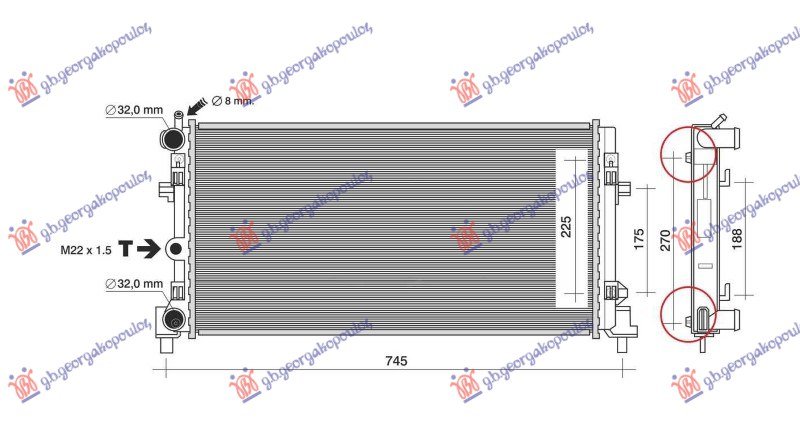HLADNJAK MOTORA 1.2/1.6 12/16V - 1.2/1.6 TDi (65x34) (VALEO)