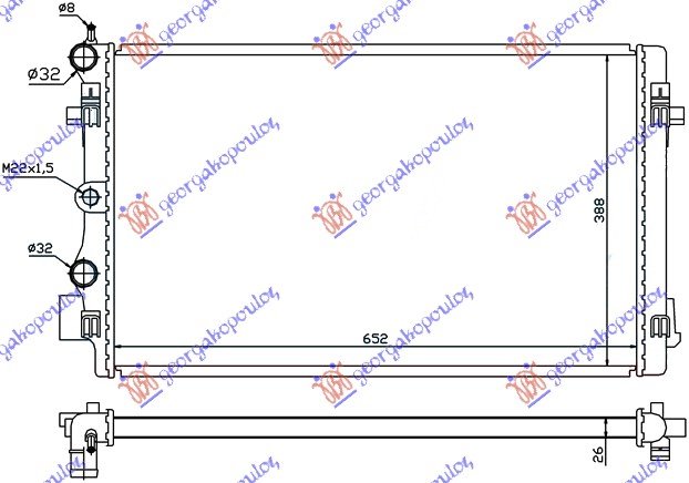 HLAD MOTORA -A/C (43x41) BEZ VENTILATORA