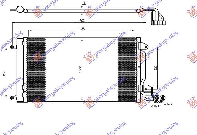 HLADNJAK KLIME BENZIN/DIZEL (580x350x16) (NRF)