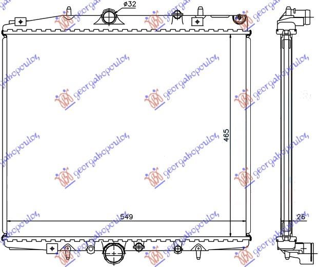 HLADNJAK MOTORA 2.0i 16V-2.0/2.2 JTD (46.5x56.3) (NRF)