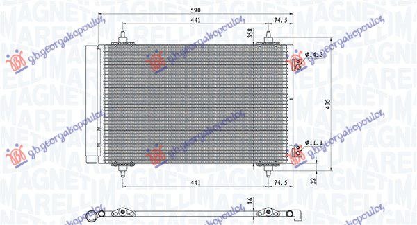 HLADNJAK KLIME 1.6-2.0HDi-MJET (550x360x16) 2006- (MARELLI)