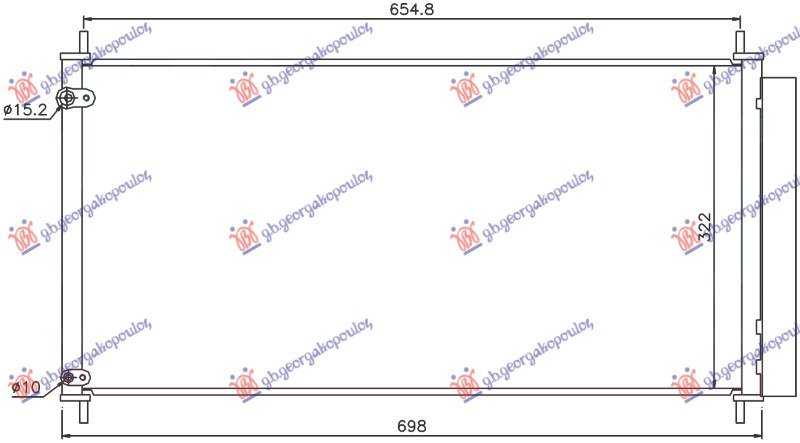 HLADNJAK KLIME 2.0/2.2 D4D DIZEL (670x330x16) (KOYO)