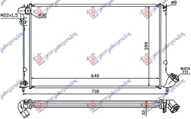 HLADNJAK MOTORA 2.01-16V+A/C (64x40)MAN