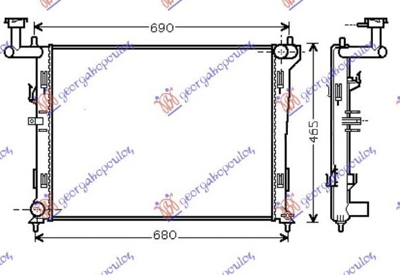 HLADNJAK MOTORA 1.4/1.6/2.0 BENZIN (MAN) (600x440x16) (NRF)