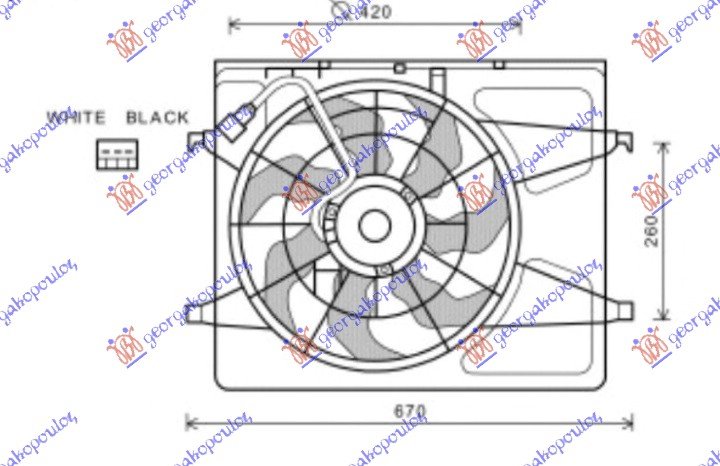 VENTILATOR KOMPLET (1.4-1.6 BENZ) +AC