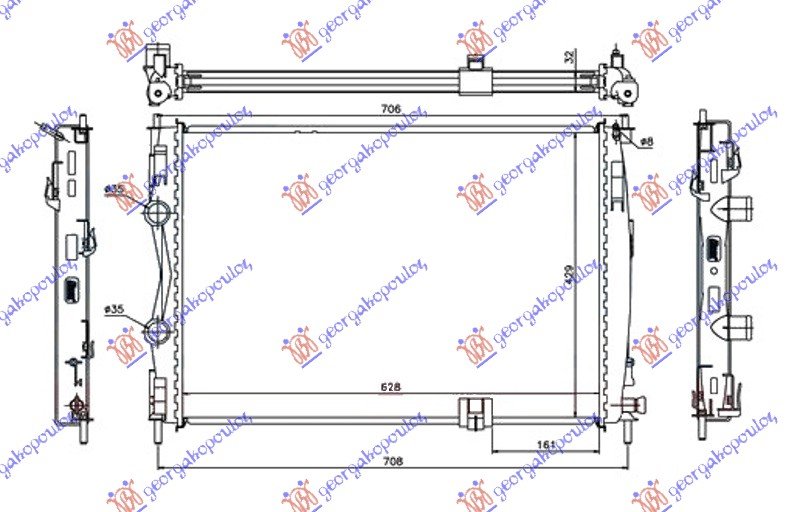 HLADNJAK MOTORA 2.0 DCi (63x44.5x34)