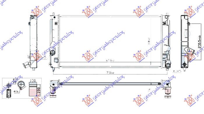 HLADNJAK MOTORA 1.8 16V VVTI (650x318) (NRF)