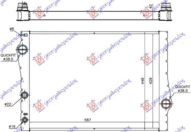HLADNJAK MOTORA 3.0i 24V 3.0 TD (587x429x40) (NISSENS)