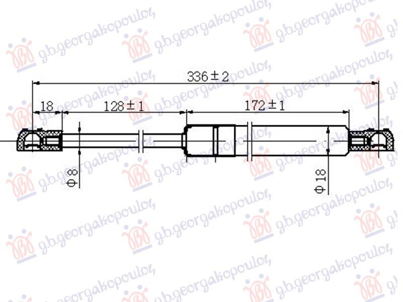 AMORTIZER GEPEK VRATA (336L-365N)